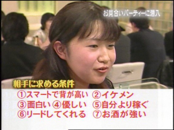 婚活女性が相手に求める条件